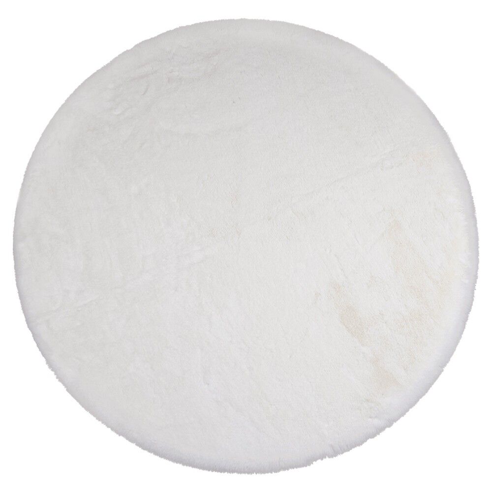 Bílý plyšový měkoučký kulatý koberec Soft Teddy White Off - Ø 120cm  Mars & More - LaHome - vintage dekorace