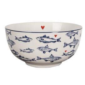 Porcelánová miska s rybkami Sun Sea And Fish - Ø 14*7cm/ 500ml Clayre & Eef