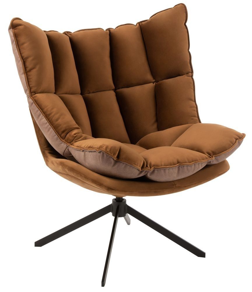 Hnědé sametové relaxační křeslo Chair Relax Bubby Brown - 78*73*92cm J-Line by Jolipa - LaHome - vintage dekorace