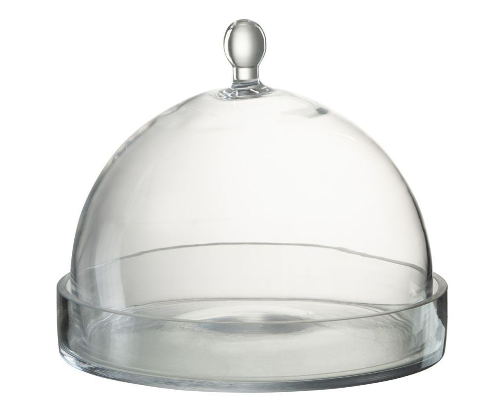 Transparentní skleněný podnos s poklopem Bell Jar L - Ø 22*25 cm J-Line by Jolipa - LaHome - vintage dekorace