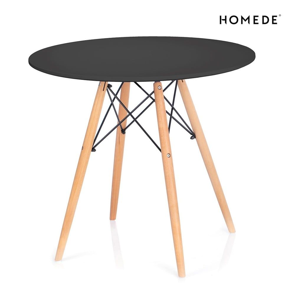 Kulatý jídelní stůl s černou deskou ø 80 cm Tebe – Homede - Bonami.cz
