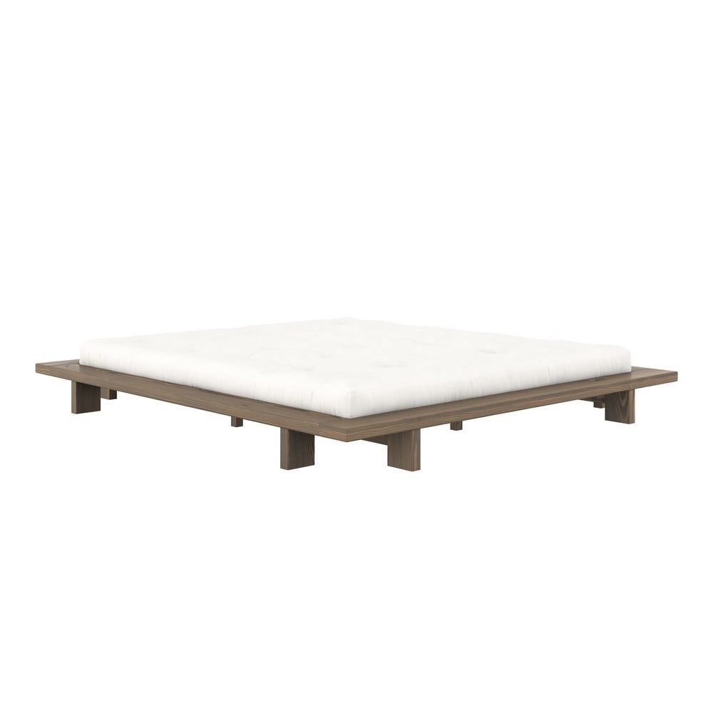 Hnědá dvoulůžková postel z borovicového dřeva s roštem 180x200 cm Japan – Karup Design - Bonami.cz