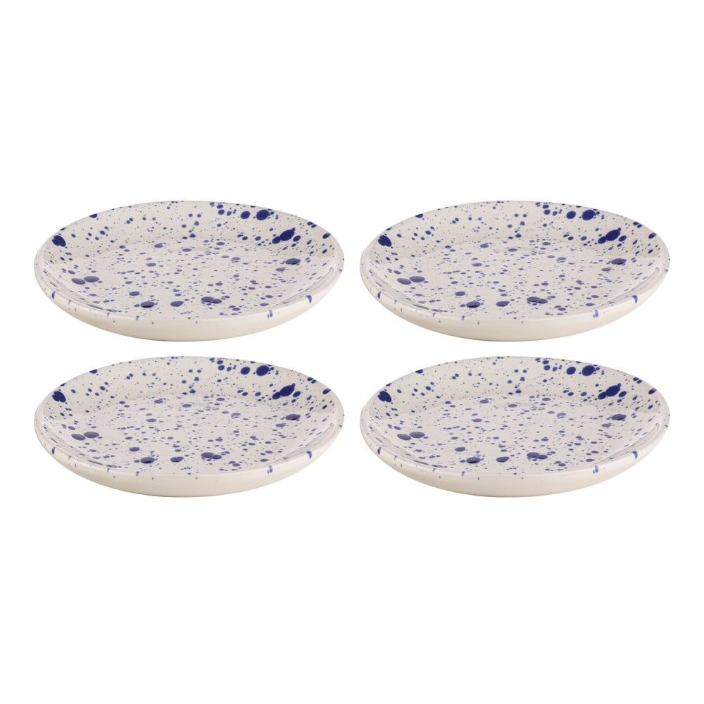 Bílo-modré dezertní talíře z kameniny v sadě 4 ks ø 18 cm Carnival – Ladelle - Bonami.cz