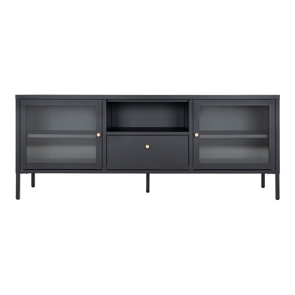 Černý kovový TV stolek 160x60 cm Dalby – House Nordic - Bonami.cz