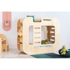 Patrová dětská postel s úložným prostorem 90x200 cm v přírodní barvě Mundo – Adeko