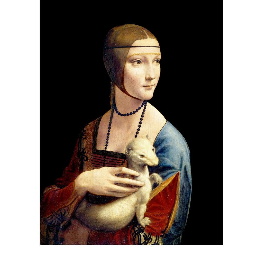 Obraz - reprodukce 30x40 cm Lady with an Ermine, Leonardo Da Vinci – Fedkolor - Bonami.cz