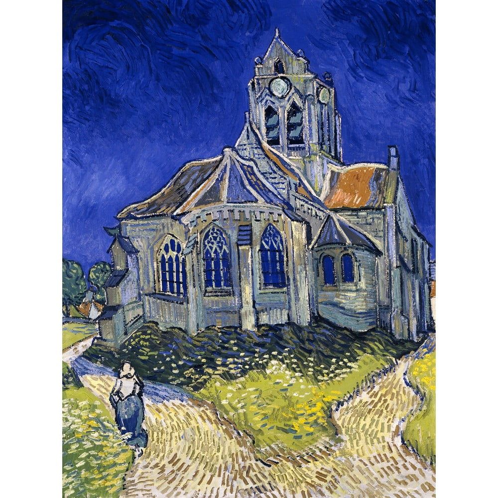Obraz - reprodukce 30x40 cm The Church at Auvers, Vincent van Gogh – Fedkolor - Bonami.cz