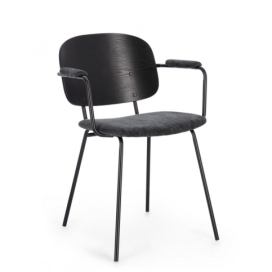 BIZZOTTO Jídelní židle SIENNA černá s područkami