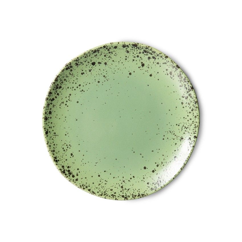 2ks keramický zelený dezertní talíř Kiwi - Ø 17*2cm    HKLIVING - LaHome - vintage dekorace