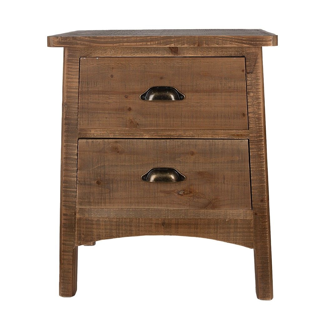 Hnědá antik dřevěná komoda / noční stolek - 50*35*60 cm Clayre & Eef - LaHome - vintage dekorace