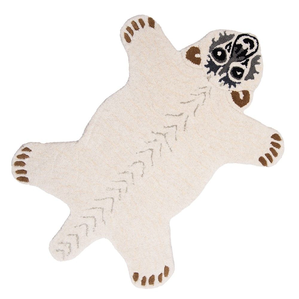 Vlněný kusový koberec medvěd Polar Bear- 60*90*2 cm Clayre & Eef - LaHome - vintage dekorace