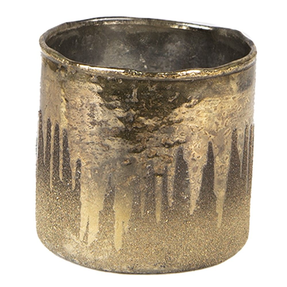 Zlatý skleněný svícen na čajovou svíčku S - Ø 8*7 cm Clayre & Eef - LaHome - vintage dekorace