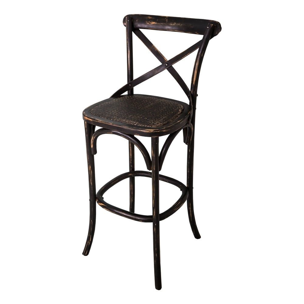 Černá barová židle z jilmového dřeva (výška sedáku 78 cm) – Antic Line - Bonami.cz