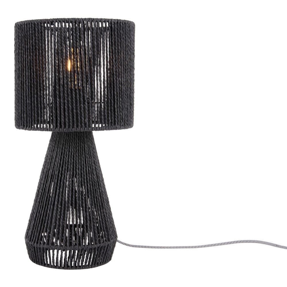 Černá stolní lampa se stínidlem z papírového výpletu (výška 40 cm)  Forma Cone – Leitmotiv - Bonami.cz