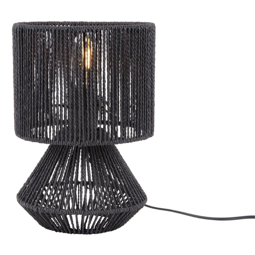 Černá stolní lampa se stínidlem z papírového výpletu (výška 30 cm)  Forma  – Leitmotiv - Bonami.cz