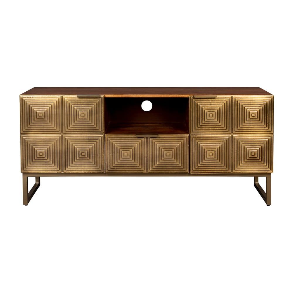 TV stolek z mangového dřeva ve zlaté barvě 40x60 cm Volan – Dutchbone - Bonami.cz