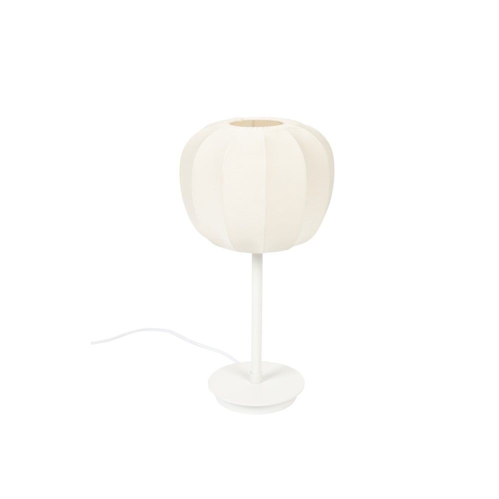 Bílá stolní lampa s textilním stínidlem (výška 42 cm) – White Label - Bonami.cz