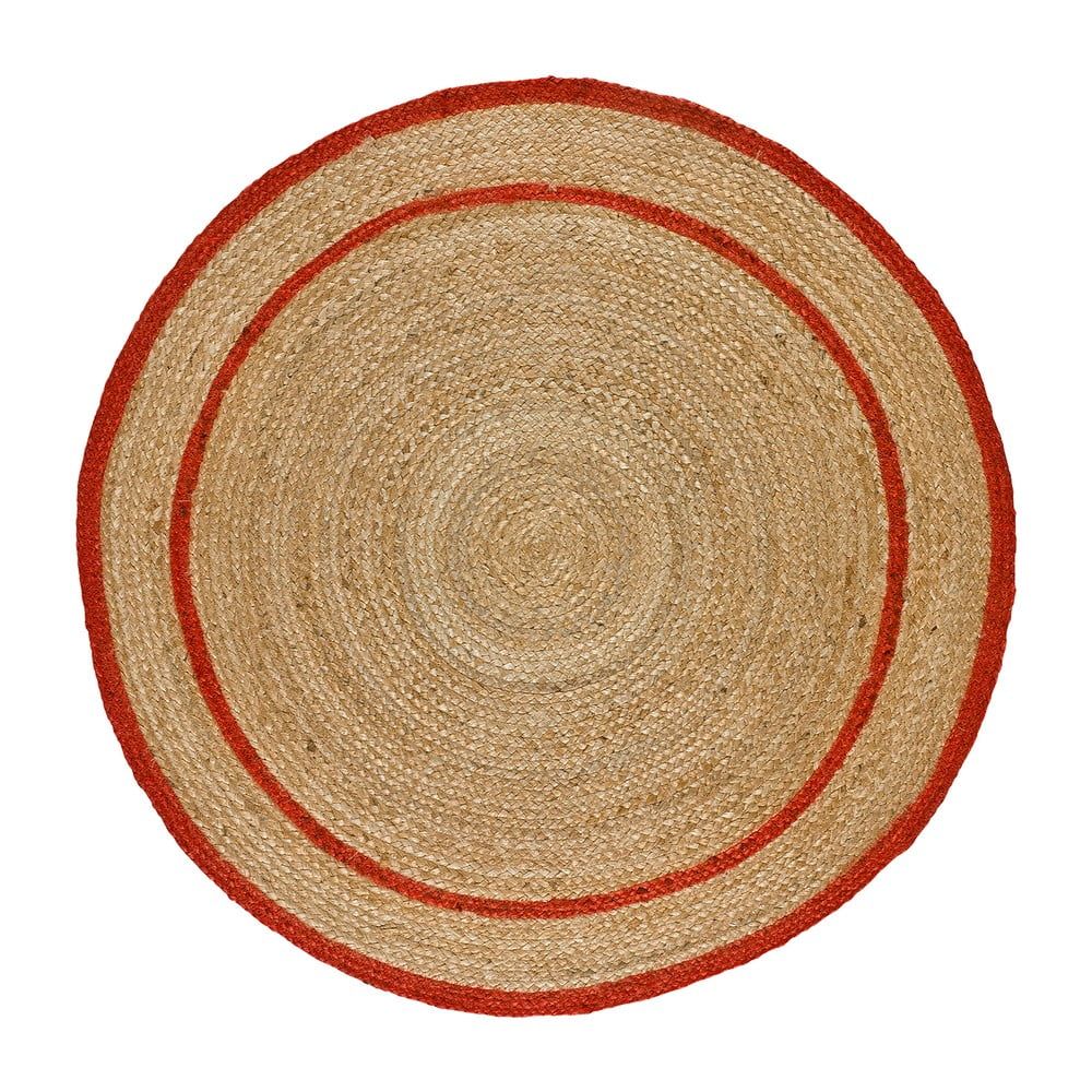 Červeno-přírodní barvě kulatý koberec ø 120 cm Mahon – Universal - Bonami.cz