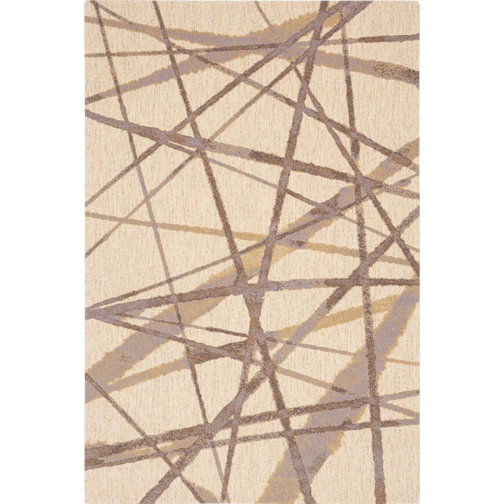 Béžový vlněný koberec 133x180 cm Sticks – Agnella - Bonami.cz