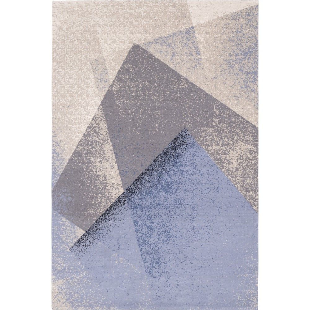 Světle modrý vlněný koberec 133x180 cm Folds – Agnella - Bonami.cz
