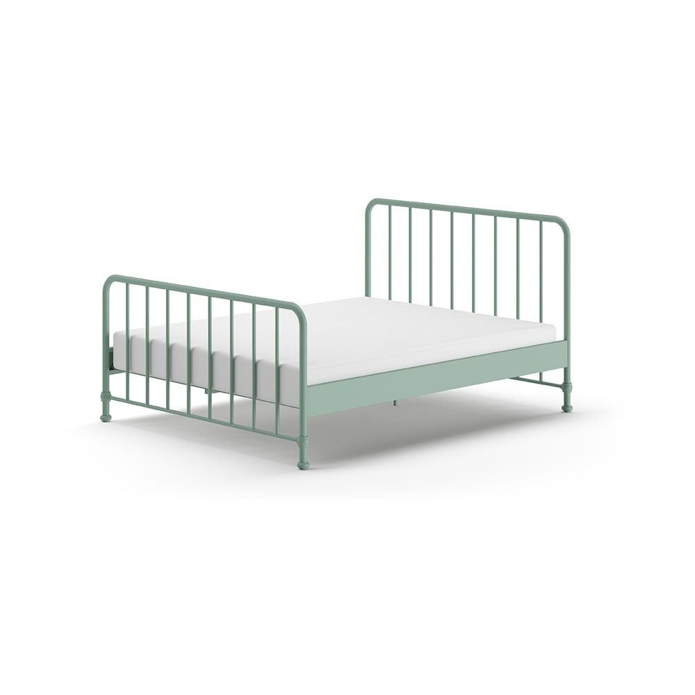 Zelená kovová jednolůžková postel s roštem 160x200 cm BRONXX – Vipack - Bonami.cz