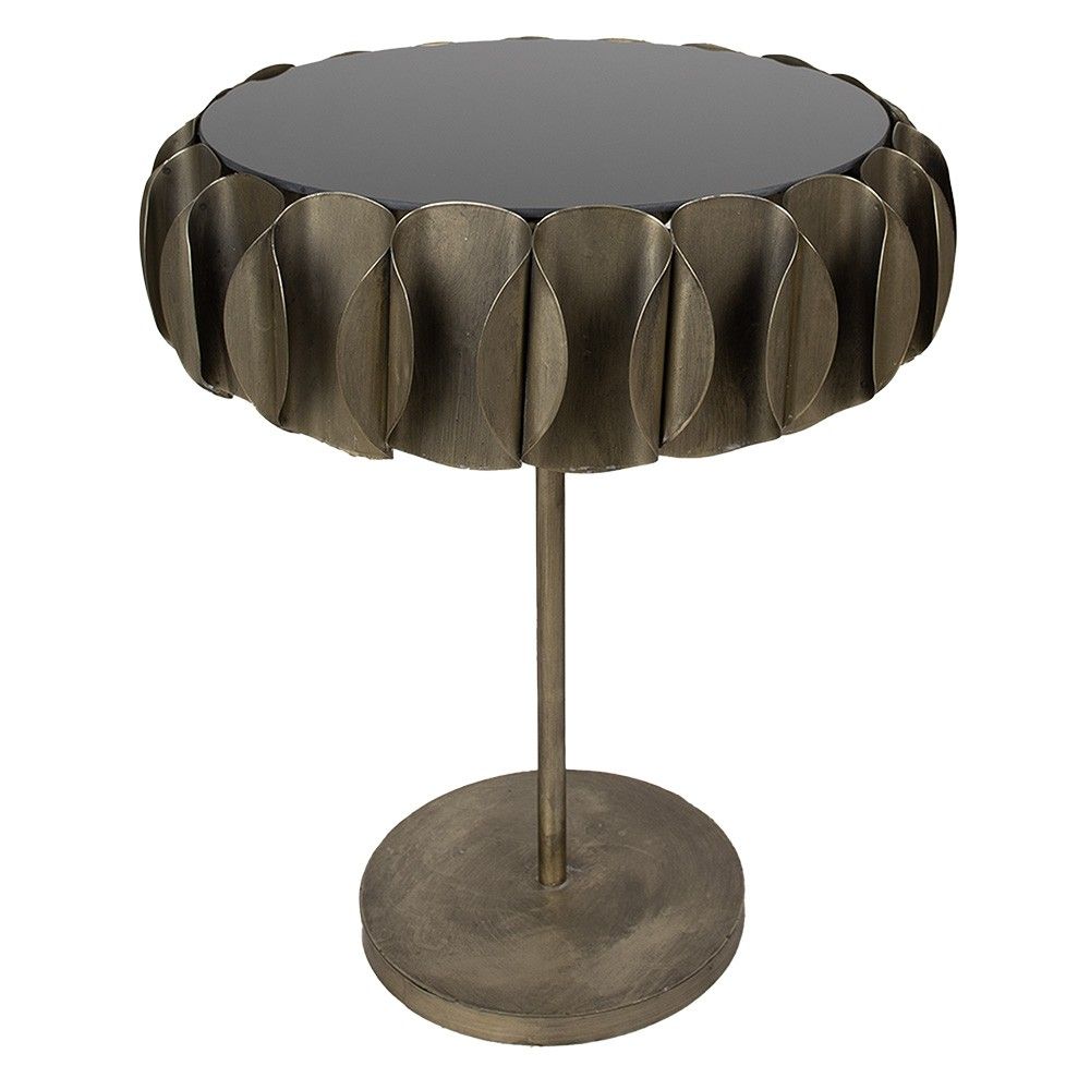 Mosazný antik odkládací stolek Fridó - Ø 57*66 cm Clayre & Eef - LaHome - vintage dekorace