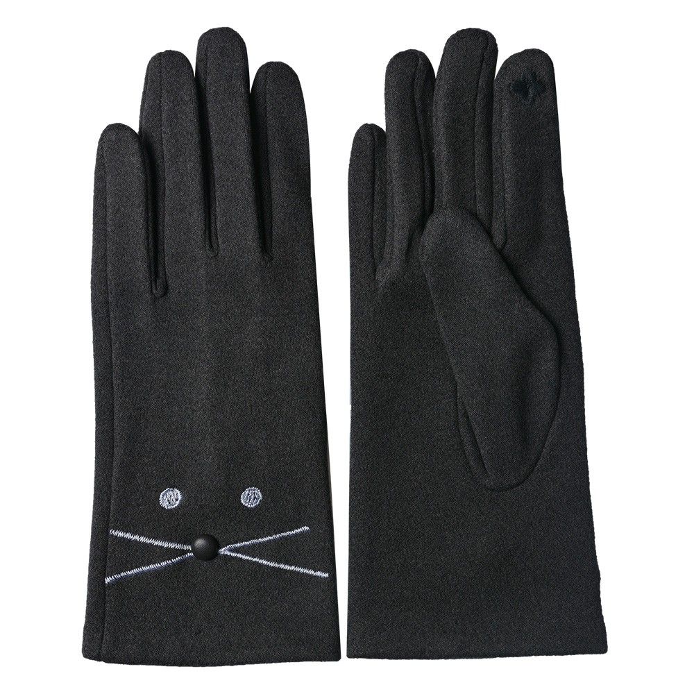 Tmavě šedé zimní rukavice - 8*24 cm Clayre & Eef - LaHome - vintage dekorace
