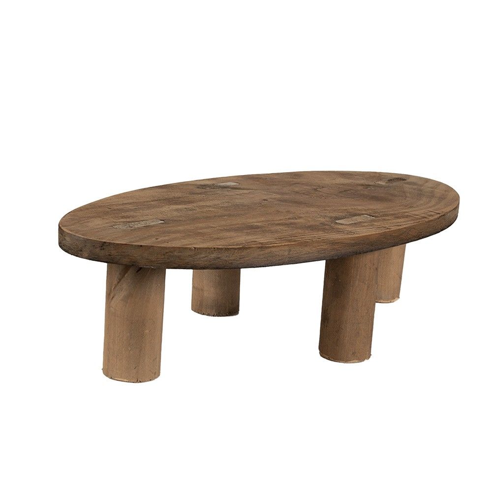 Dekorační květinový dřevěný oválný stolek  - 40*20*11 cm Clayre & Eef - LaHome - vintage dekorace