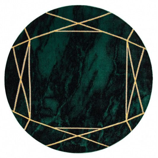 Dywany Łuszczów Kusový koberec Emerald 1022 green and gold kruh - 120x120 (průměr) kruh cm - Mujkoberec.cz
