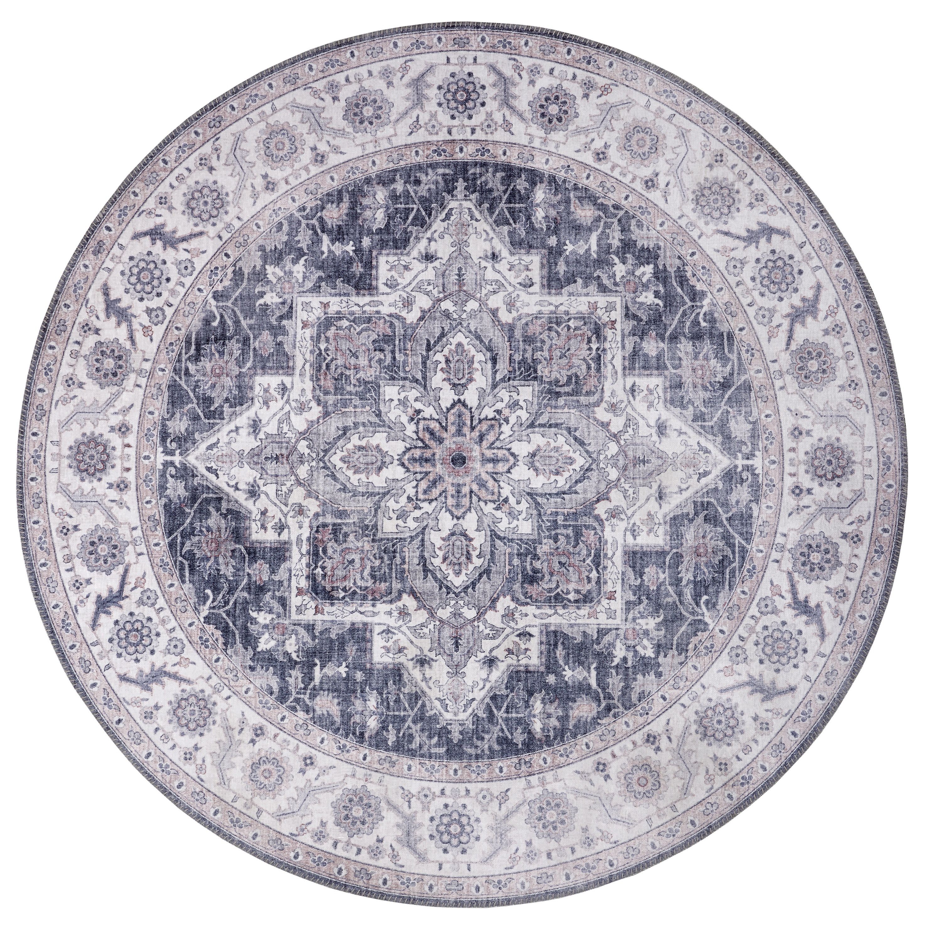 Nouristan - Hanse Home koberce Kusový koberec Asmar 104003 Mauve/Pink kruh - 160x160 (průměr) kruh cm - Mujkoberec.cz