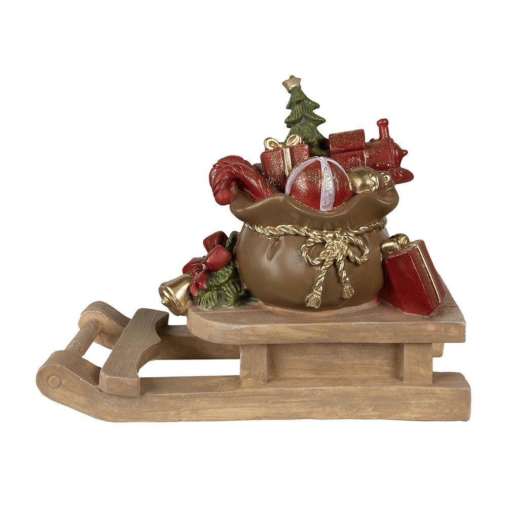 Dekorace vánoční dárky na saních - 38*16*29 cm Clayre & Eef - LaHome - vintage dekorace