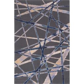 Tmavě modrý vlněný koberec 200x300 cm Sticks – Agnella