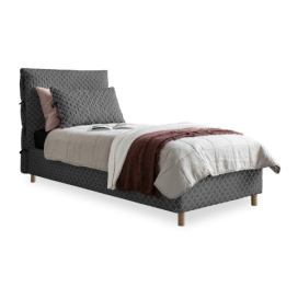Šedá čalouněná jednolůžková postel s roštem 90x200 cm Sleepy Luna – Miuform