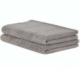 Sada 2 bavlněných ručníků šedé MITIARO