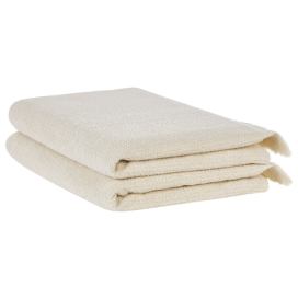 Sada 2 bavlněných froté ručníků béžové ATIU