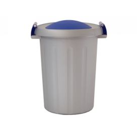 Odpadkový koš na tříděný odpad CLICK 25 l, šedá nádoba, modré víko