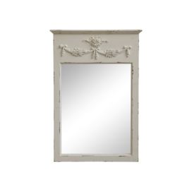Krémové antik nástěnné zrcadlo s květy Gillia decor - 48*4*72 cm Chic Antique