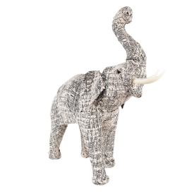 Bílo-černá antik dekorace socha slon M - 30*12*32 cm Clayre & Eef