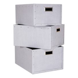 Světle šedé kartonové úložné boxy v sadě 3 ks Ture – Bigso Box of Sweden