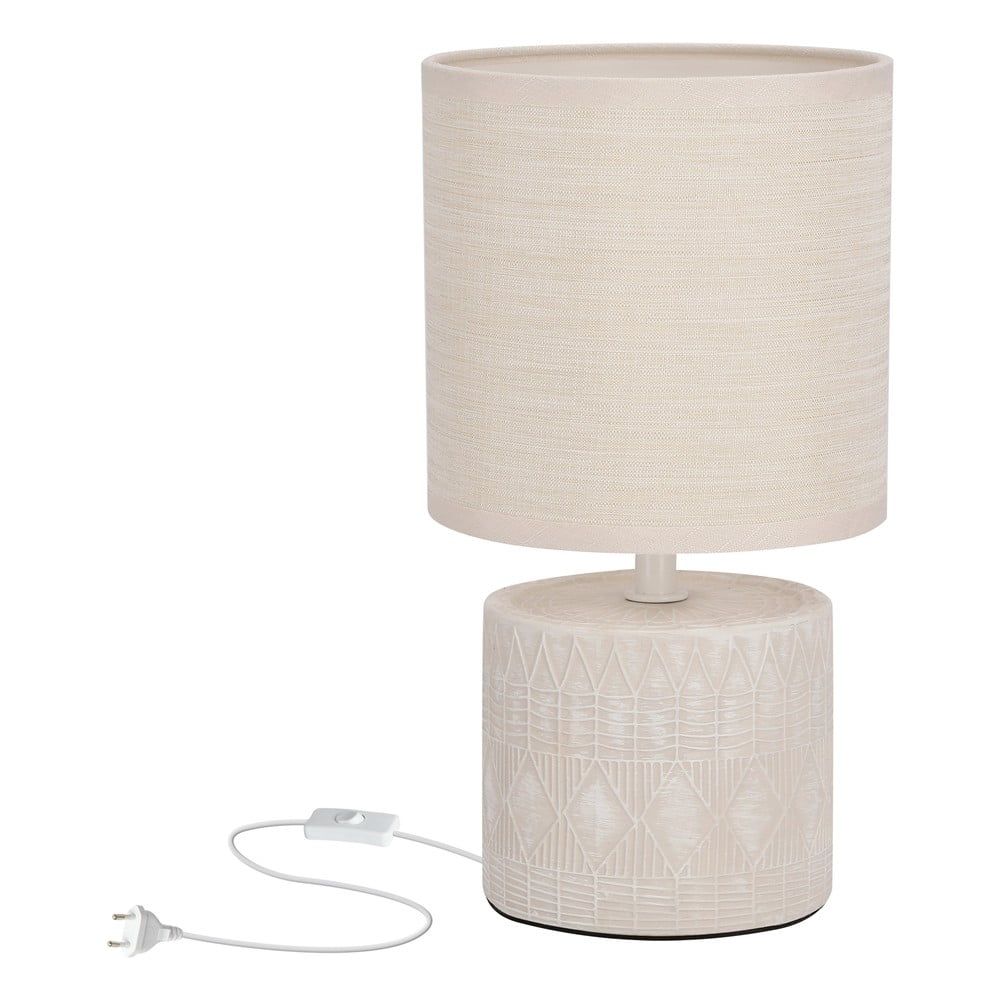 Béžová stolní lampa s textilním stínidlem (výška 26 cm) Dina – Candellux Lighting - Bonami.cz