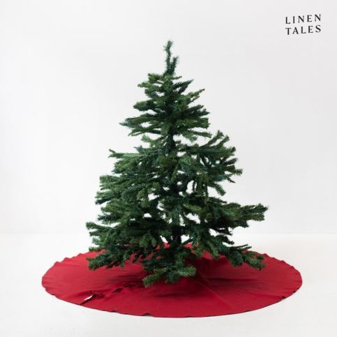 Červený kulatý koberec pod vánoční stromek ø 125 cm – Linen Tales Bonami.cz