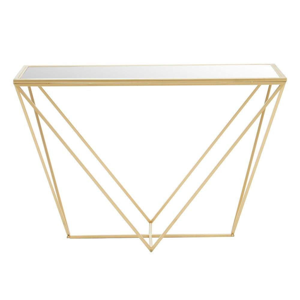 Konzolový stolek se skleněnou deskou ve zlaté barvě 40x120 cm Farran – Premier Housewares - Bonami.cz