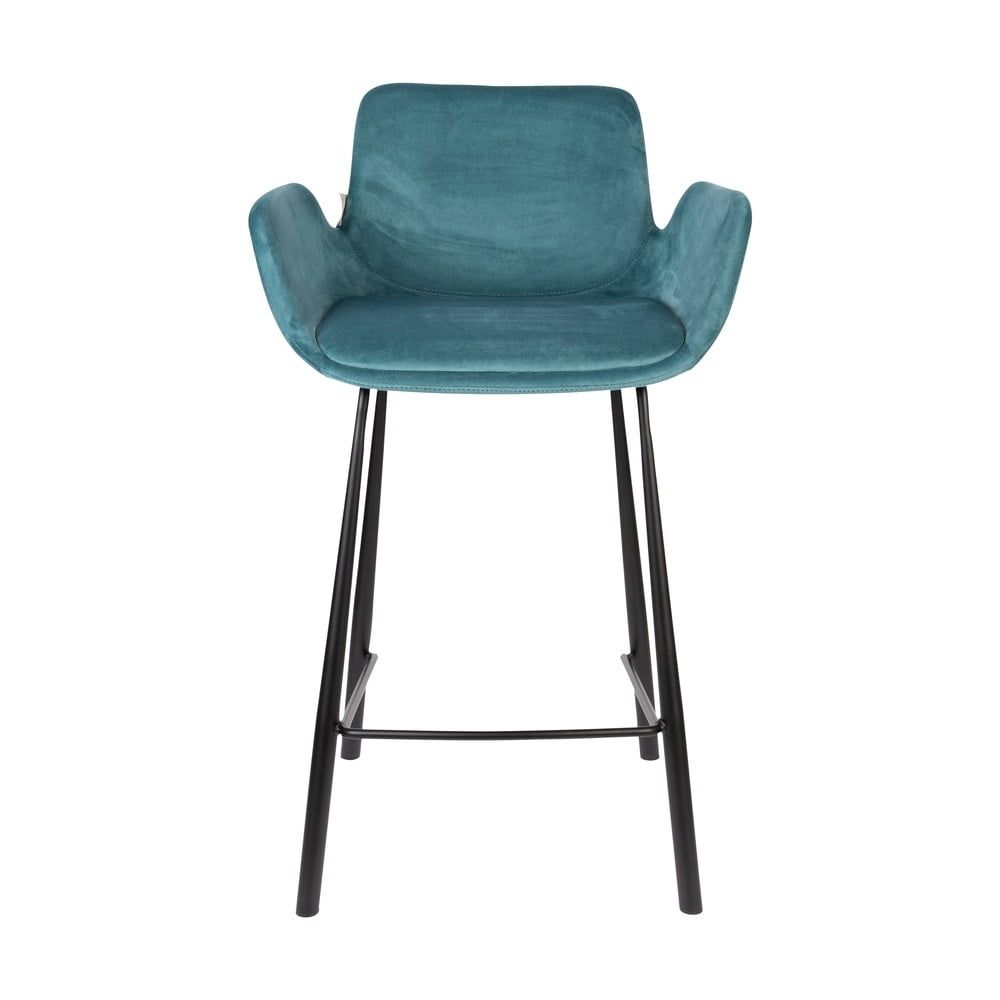Sametové barové židle v petrolejové barvě v sadě 2 ks 91,5 cm Brit – Zuiver - Bonami.cz