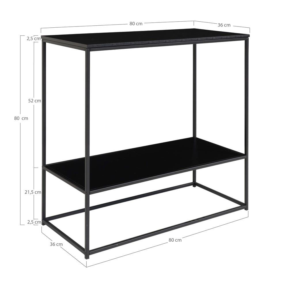 Černý konzolový stolek s černou deskou 80x36 cm Vita – House Nordic - Bonami.cz