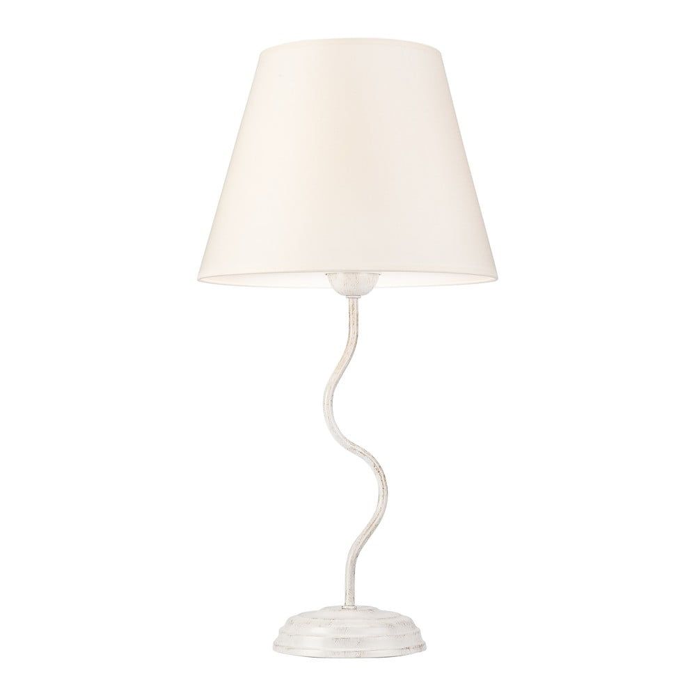 Bílá stolní lampa s textilním stínidlem, výška 52 cm Fabrizio – LAMKUR - Bonami.cz
