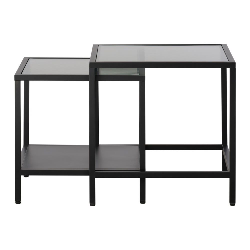 Skleněné odkládací stolky v sadě 2 ks 50x50 cm Bronco – Unique Furniture - Bonami.cz