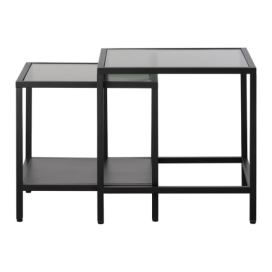 Skleněné odkládací stolky v sadě 2 ks 50x50 cm Bronco – Unique Furniture