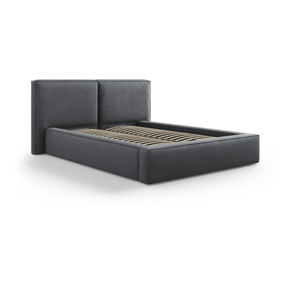 Tmavě šedá čalouněná dvoulůžková postel s úložným prostorem a roštem 140x200 cm Arendal – Cosmopolitan Design - Bonami.cz