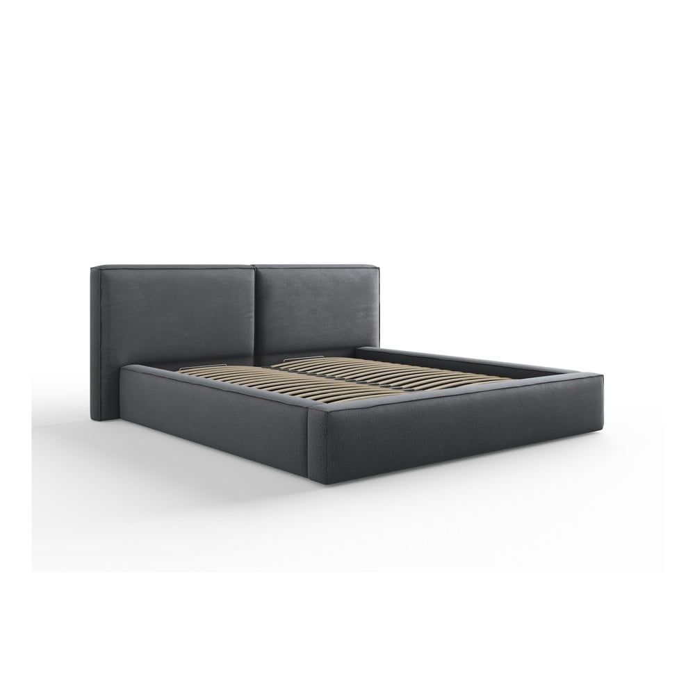 Tmavě modrá čalouněná dvoulůžková postel s úložným prostorem a roštem 180x200 cm Arendal – Cosmopolitan Design - Bonami.cz