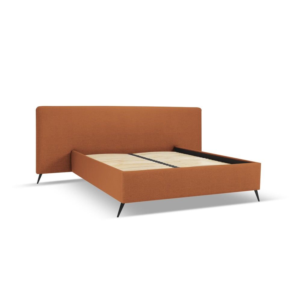 Čalouněná dvoulůžková postel v cihlové barvě s úložným prostorem a roštem 180x200 cm Walter – Milo Casa - Bonami.cz